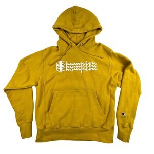 VTG Y2K Champion Reverse Weave Hoodie Sweatshirt Tripled Embroidered Logo Medium